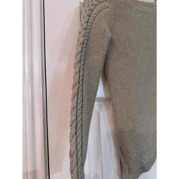 Tommy Bahama Kids Sweater Size L (10/12) Tan Cable Knit Asymmetrical Cozy - Picture 6 of 7